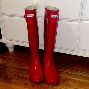 Red Hunter Rain Boots Womens 8